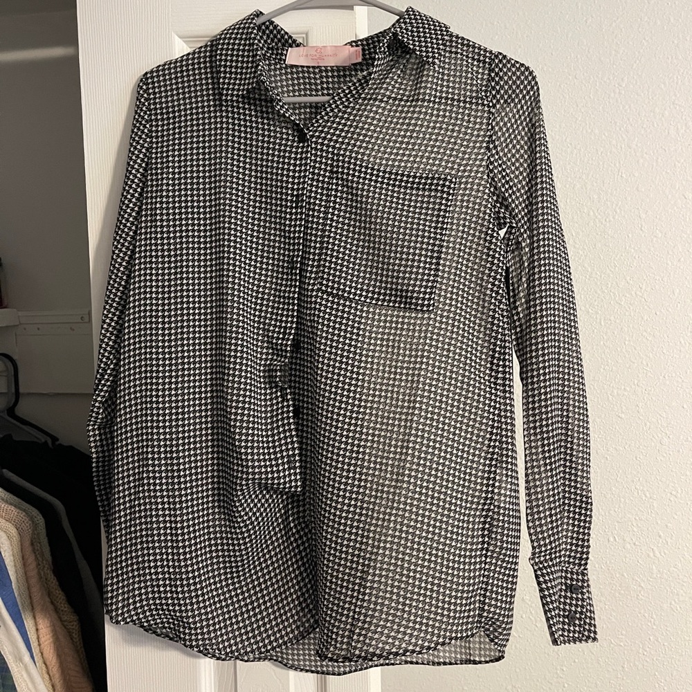 Fun loose button up top